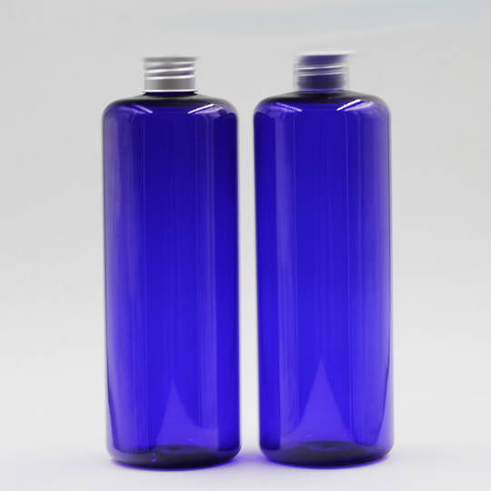 Spot 500ml plastic brown pure round PET flower shampoo and body lotion bottle