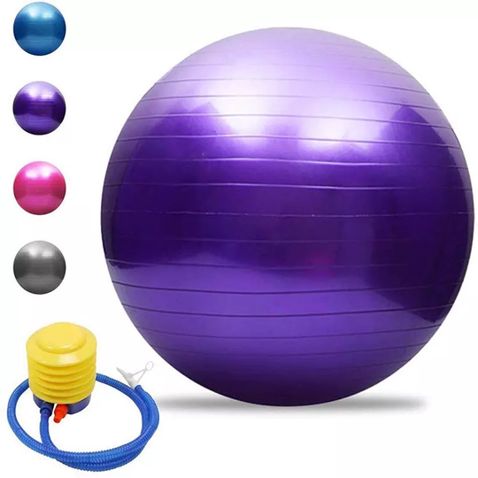 Ship From US Anti Burst PVC Balance Yoga Ball Exercise Ball With Quick Foot Pump