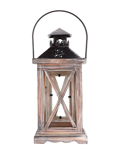 Vintage Wooden Candle Holder Lantern Wedding Desk Hanging Decor