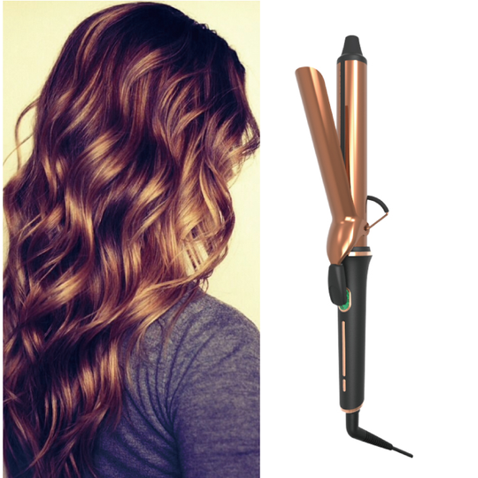 Wholesale 32 mm 1.25 inch Salon Ionic rose gold Barrel Black Hair Curler Electric salon Curls Hair Curling Iron Hair Curler