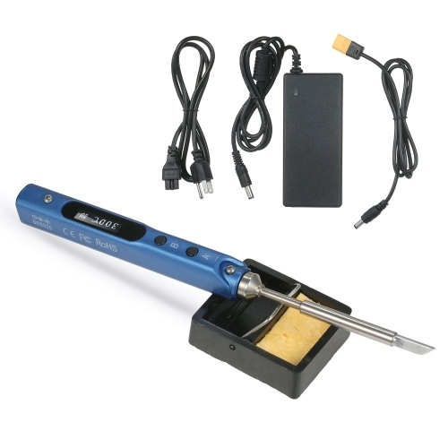 SEQURE Mini Electric Soldering Iron with LED Digital Display Intelligent Soldering Iron Kit with 19V Power Supply Adapter Black EU Plug