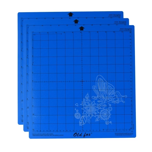 OLD FOX 3Pcs 12*12Inch Replacement Cutting Mat StrongGrip/StandardGrip/LightGrip Adhesive Non-Slip Gridded Cutting Mats Compatible
