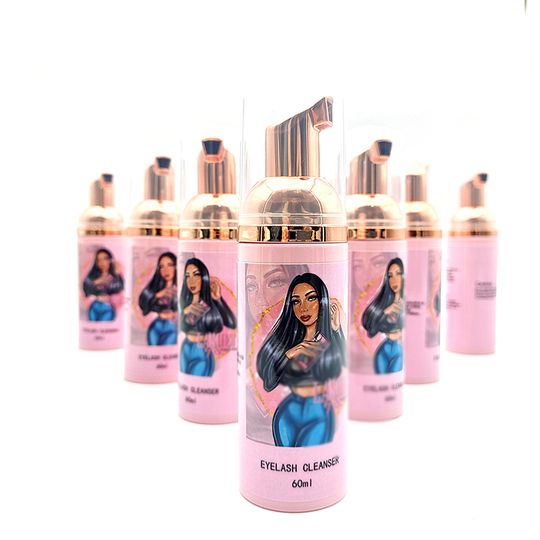 Custom vegan eyelash shampoo kit vendor foam wash lash cleanser with brush bulk wholesale private label lash shampoo