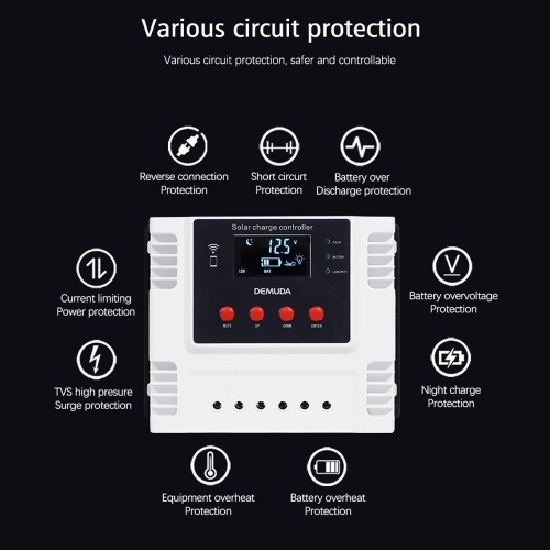 MPPT Intelligent Solar Charges Controller Mobilephone App Control Real-time Data Monitoring Device 10A