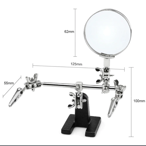 Helping 3rd Hand Soldering Iron Hobby Tool Vise Clamp Magnifying Glass Electricians Tool