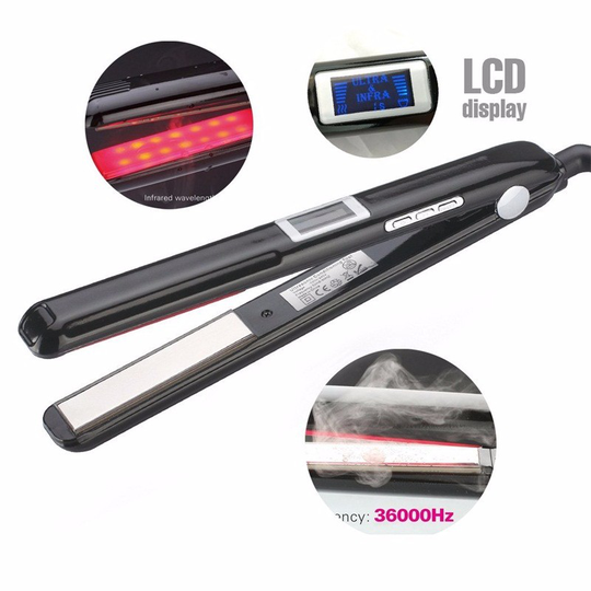 Ultrasonic Infrared Cold Hair Straightener Flat Iron no Heat Hair Straightener