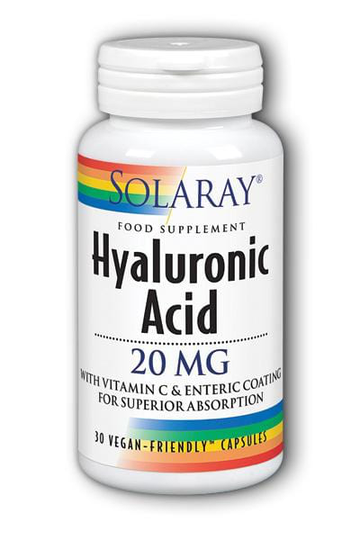 Solaray Hyaluronic Acid, 20mg, 30 VCapsules