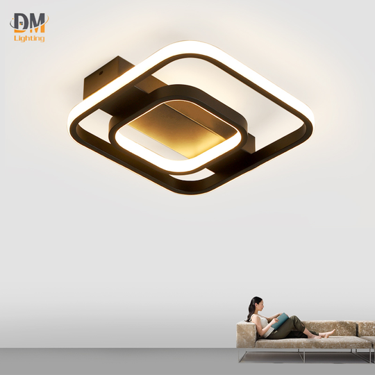 Pop Acrylic Iron Matt Black Corridor Home Lights Bedroom Lighting Ceiling Led Modern Flush Mount