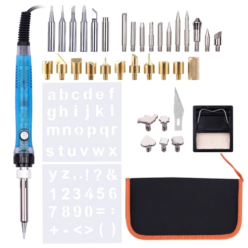 39 Pieces Wood Burning Tool Kit Pyrography Pen Adjustable Temperature from 200-480°C for Beginners Adults Wood Burning Carving Embossing Soldering