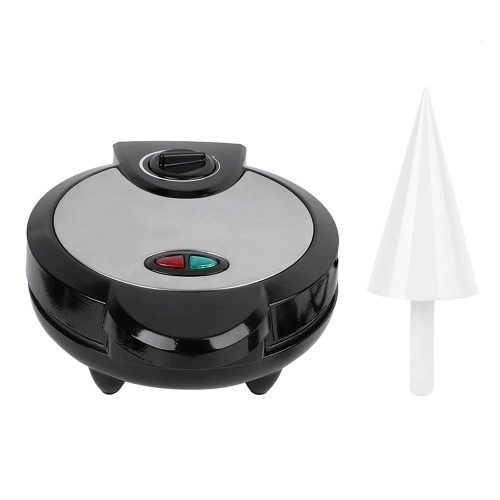 1200W Electric Ice Cream Cone Maker With Roller Waffle Cone and Bowl Maker Nonstick Waffle Baking Iron Machine Stainless Steel Housing for Home Breakfast