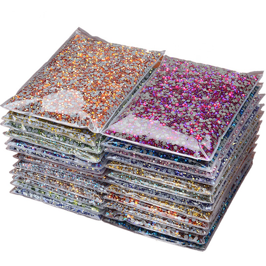 Factory wholesale Custom Multiple colors SS10 Iron on Applique Hot fix Glass Rhinestone bulk