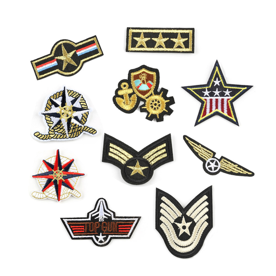 yiwu wintop new design star pattern iron on embroidery soldier uniform shoulder patch badge