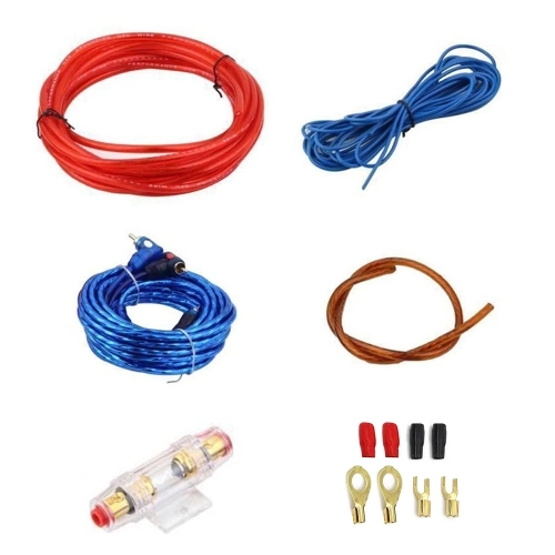 Car Audio Wiring Kit 8 Gauge Power Amplifier Installation Wiring Wire Control Cable for Car Audio Subwoofer Speaker
