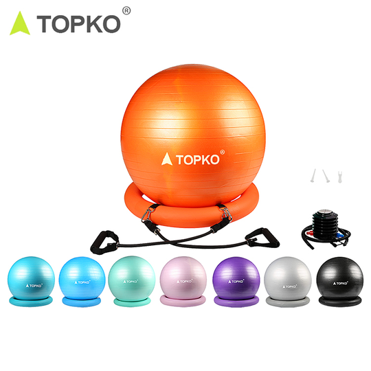 TOPKO Free Shipping(US Only) custom logo gym yoga ball with base