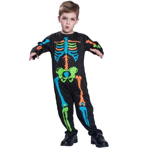 Unisex Child Baby Halloween Colorful Skeleton Jumpsuit Costume
