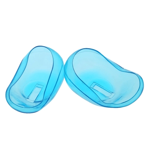 2PCS Transprarent Silicone Ear Cover Hair Dye Shield Protect Salon Blue