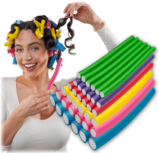 Wholesale no heat curling iron heatless curler rod variable do not hurt hair soft foam twist curling rods for short long hai