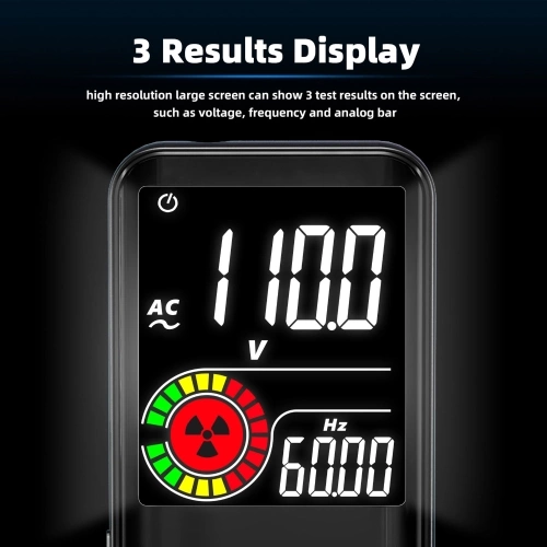BSIDE S20 Intelligent EMF Multimeter Electromagnetic Radiation Detector 3.5-inch Colored Display 9999 Counts Auto Range Rechargeable Universal Meter Radiation Monitor AC/DC Voltmeter Ohmmeter Test Resistance Capacitance Frequency Diode Continuity Firewire Recognize with Flashlight Data Hold