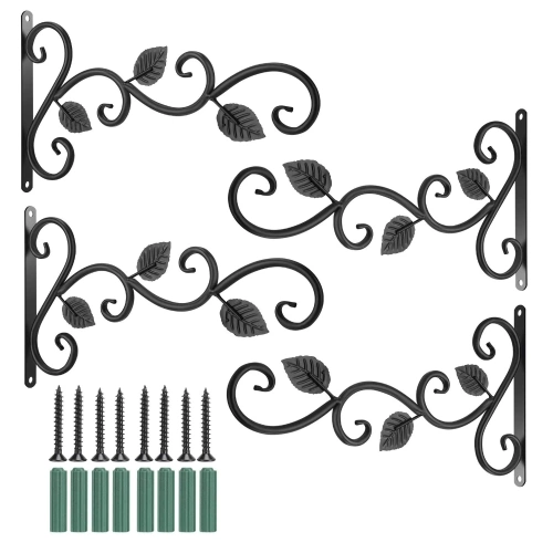4Pcs Wall-mounted Iron Hooks Plant Holder Decorative Hook