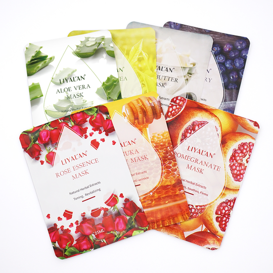 7 Pieces/Box Organic Herbal Extract Moisturizing Face Care Mask Mascarillas Facial Vitamin C Fruit Sheet Facial Mask