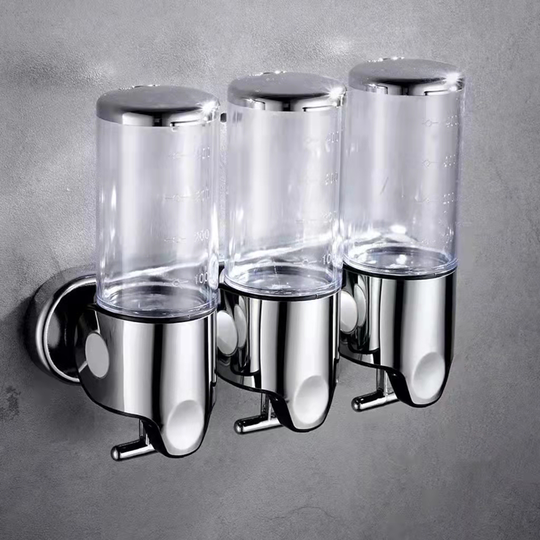Bathroom Wall mounted Triple 1500ML Conditioner Shampoo dispenser hotel Plastic Shower Gel manual soap dispenser