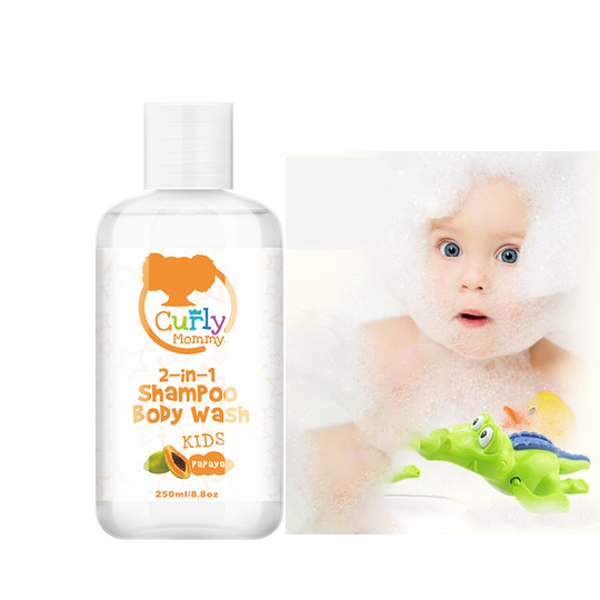 CURLYMOMMY No Animal Testing Sulfate Free Organic kids 2 in 1 shampoo and body wash