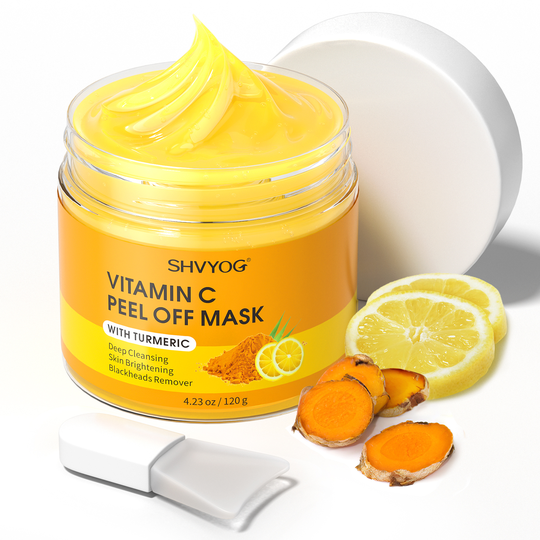 Black head remover and deep cleaning for black head pores coarse dirt and grease vitamin C turmeric SHVYOG peel facial mask.