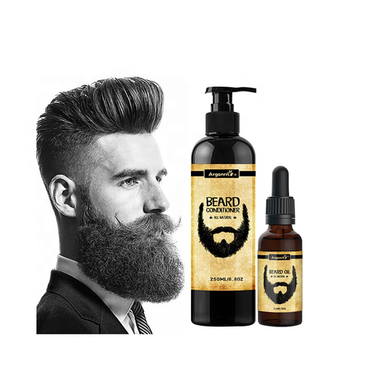 Private label beard oil conditioner for men softens your beard and removes dirt and debris
