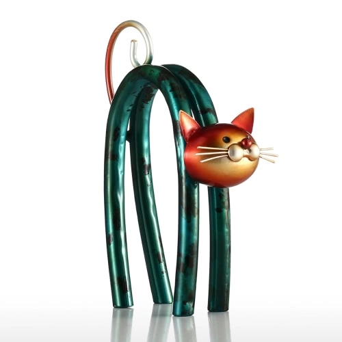 Spring Little Cat Tooarts Metal Sculpture Iron Sculpture Abstract Sculpture Modern Sculpture Home Decoration Ornament Gift