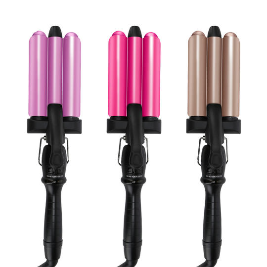 Professional Salon Wavy Hair Styler Tourmaline Hair Crimping Iron Wave Maker 3 Barrels Curling Iron Dual Voltage Hair Curler