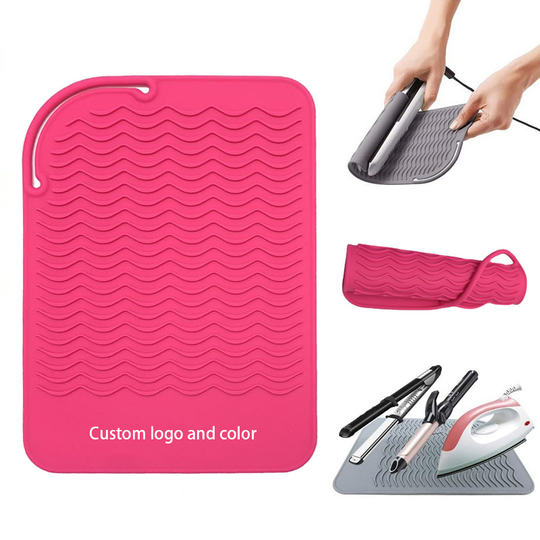 Amazon Hot Selling Hair Curler Hair Divider Perm Rods Heat Proof Silicone Mat Heat Insulated Silicon Iron Pad