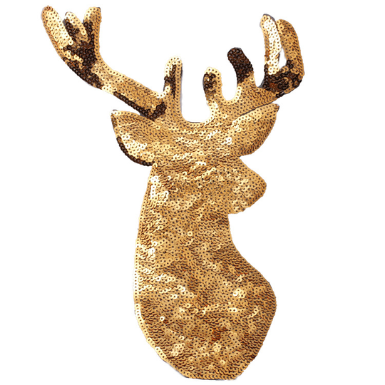 Christmas Deer Iron On Large Sequin Patches Anime Iron On Patch For Clothing