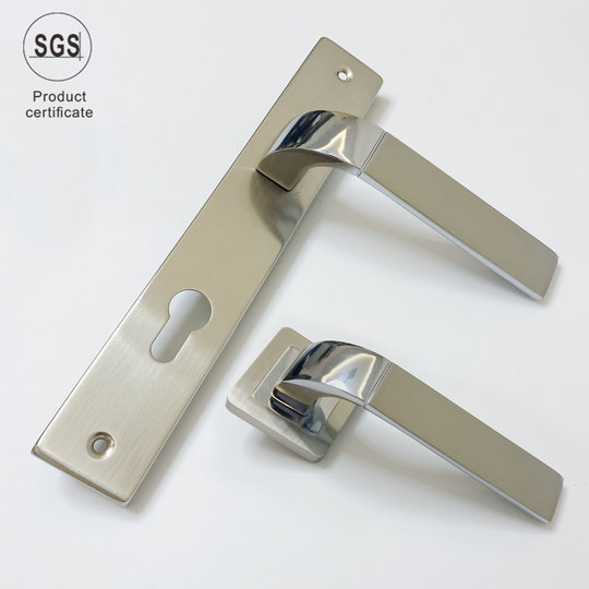 aluminium door handle black on iron plate and plate toilet