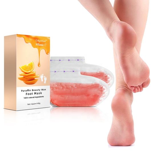 Paraffin Beauty Vitamin C Wax Foot Mask Foot Peel Off Nourishing Whitening Mask Foot Exfoliating Mask