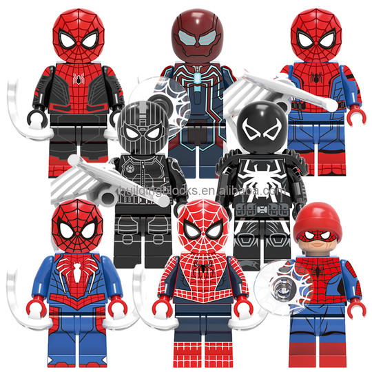 X0280 Famous Movie Super Heroes Iron Spiders Character Man Mini Action Building Block Plastic Figure Educational Toys