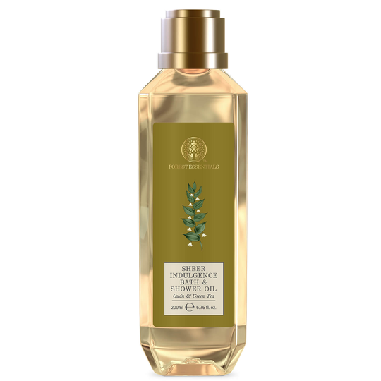Forest Essentials Sheer Indulgence Bath and Shower Oil Oudh and Green Tea (Various Sizes) - 200ml