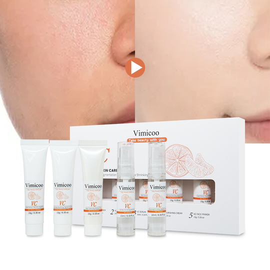Wholesale Korea Organic Vegan Private Label Vit C Facial Lightening Whitening Kit Face Travel Vitamin C Skin Care Products Set
