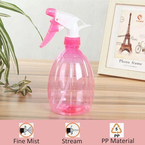 500ml Empty Spray Bottle Adjustable Nozzle Refillable Chemical Resistant Plastic Spray Bottle Leak Proof Watering Cleaning Garden Sprayer Pink