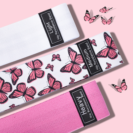 Bitjoy 2022 Wholesale Booty Gym Glutes Hip Bands Cotton Cloth Fabric Sport Resistance Band Set of 5