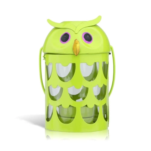 Owl candle holder(green) Hurricane lamp Practical ornament Creative ornament Home Furnishing Articles