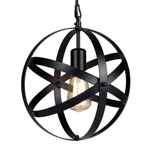 Tomshine Industrial Plug-in Globe Pendant Light E26 Base Vintage Spherical Hanging Lights Lantern