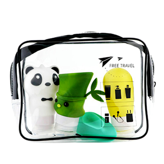BPA Free portable refillable leakproof soft small cute silicone sub bottles travel shampoo bottle squeezable container set kids