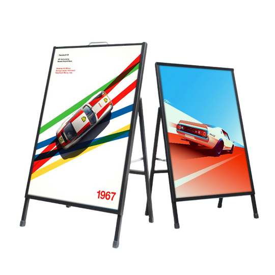 Durable Folding A Frame Iron Display Rack Signage Advertising Display Poster Stand