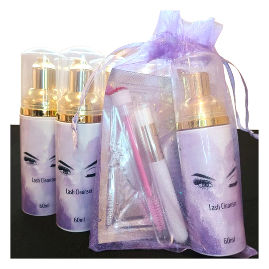 Professional eyelash foam cleanser lash shampoo lash extension bath rose gold bottles