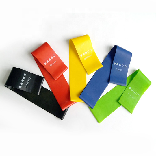 Colorful Custom Printing Yoga Gym Stretch Loop Workout Bands Elastic Resistance Band Set