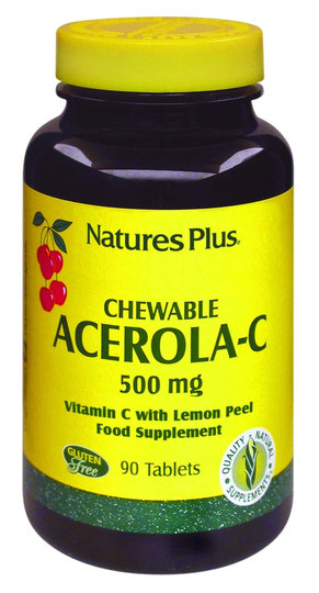 Nature's Plus Acerola-C Complex, 500mg, Tangy, 90 Chewables