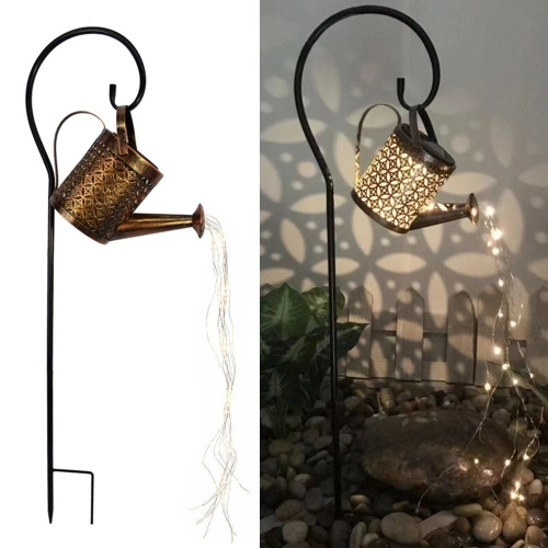 Iron Art Water Bottle Lawn Light Kit Outdoor Garden Waterproof Solar Powered Led Lights Path Decoration Stake Light