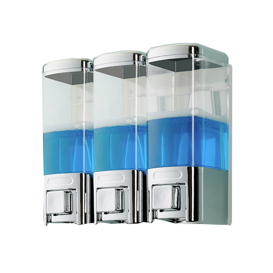 Bathroom Wall mounted Triple 480ML Conditioner Shampoo dispenser hotel Plastic Shower Gel manual soap dispenser