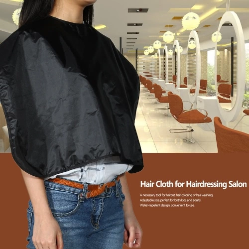 Hairdressing Salon Apron Hair Cloth for Barbershop Water Resistant Hair Cutting Cape Black Shampoo Cloth