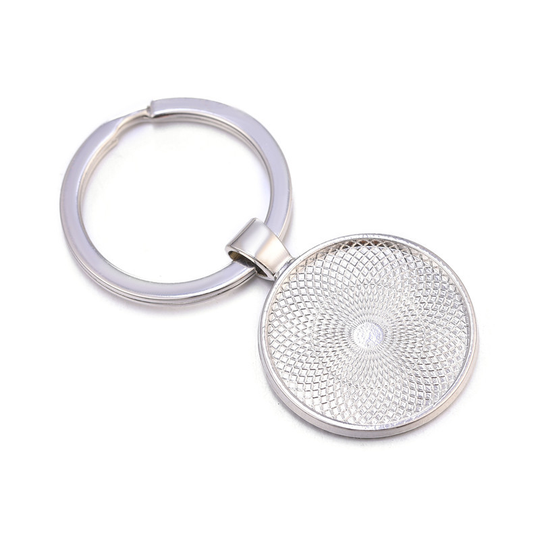 new design custom logo 30mm iron key rings with 25mm round heart square oval antique silver pendants keychains
